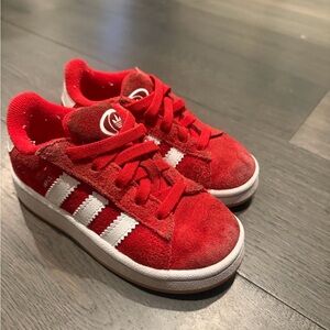 Adidas Kids Red and White Sneakers